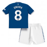 Fotbalové Dres Everton Amadou Onana #8 Dětské Domácí 2023-24 Krátký Rukáv (+ trenýrky)